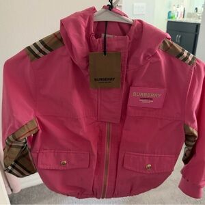 Burberry Pink Jacket with Plaid Accents